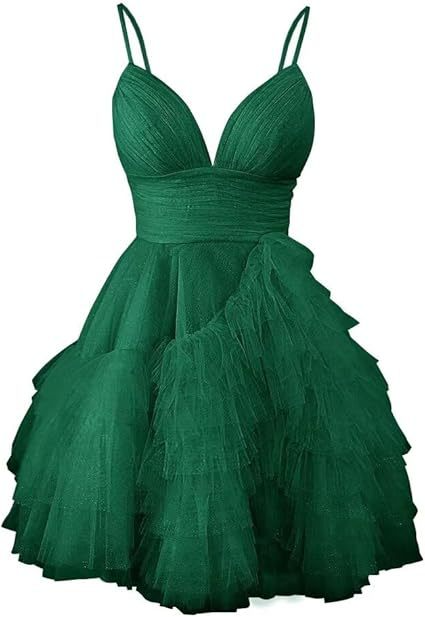 Skater Tiered Ruffle Homecoming Dress