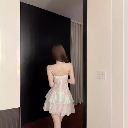 Sparkly Bodycon Sequin Sweetheart Ruffle Homecoming Dress