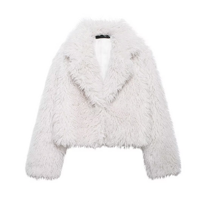 Open Front Faux Fur Jacket