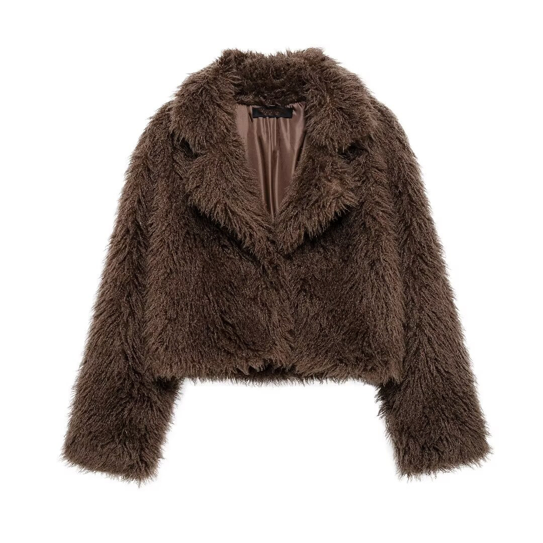Open Front Faux Fur Jacket