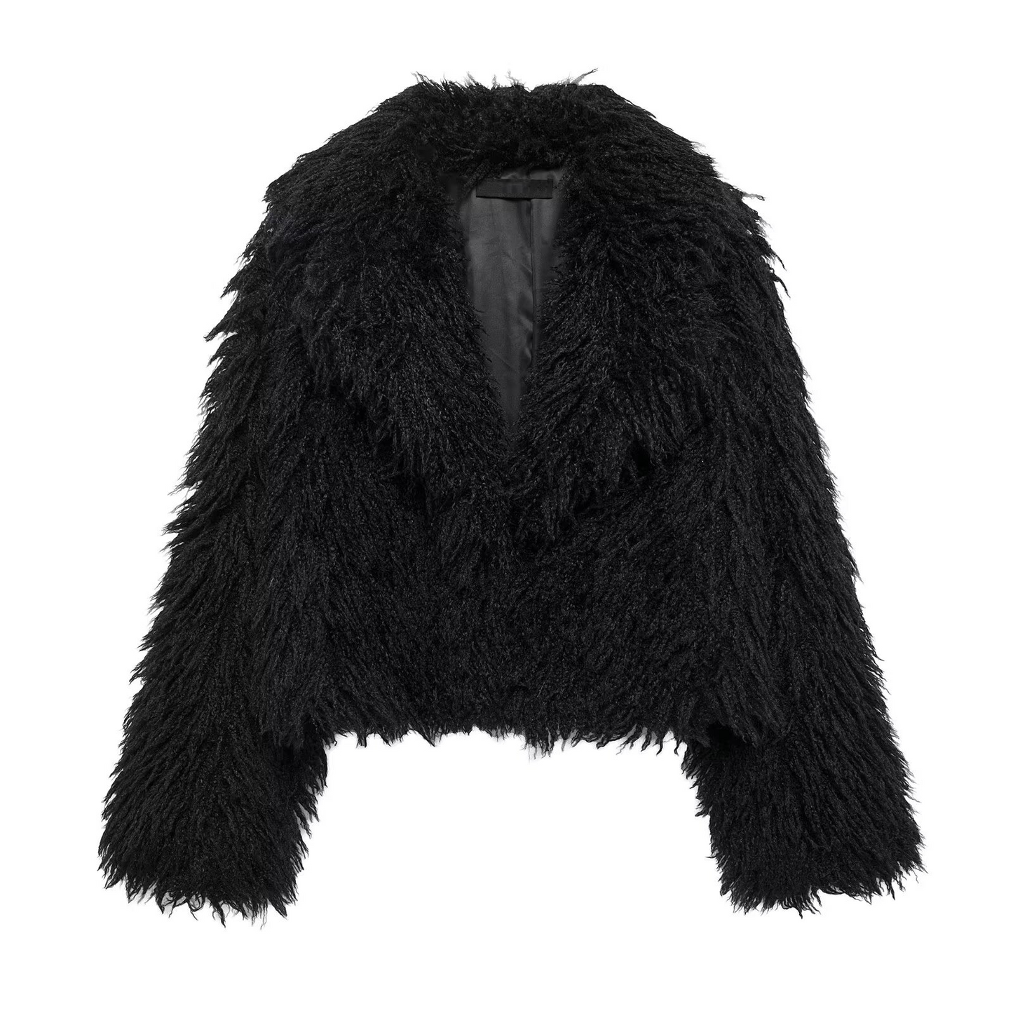 Open Front Faux Fur Jacket