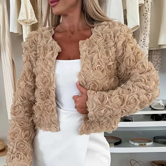 Solid Appliques Textured Jacket