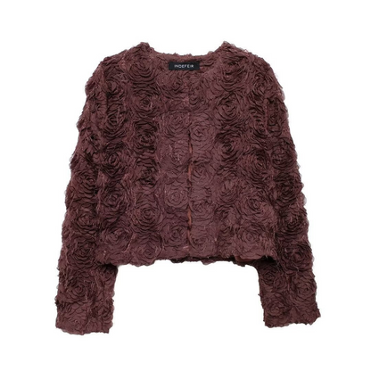 Solid Appliques Textured Jacket