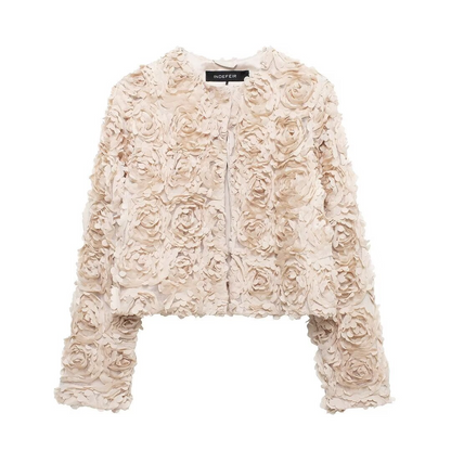Solid Appliques Textured Jacket