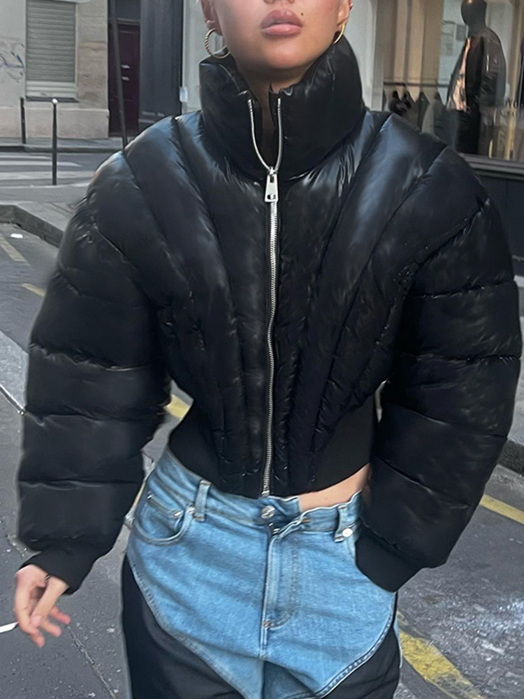 Stand Collar Crop Padded Puffer
