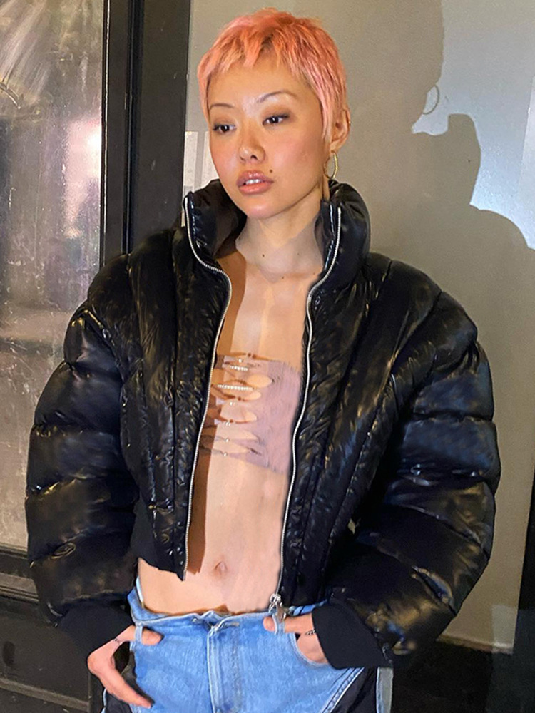 Stand Collar Crop Padded Puffer