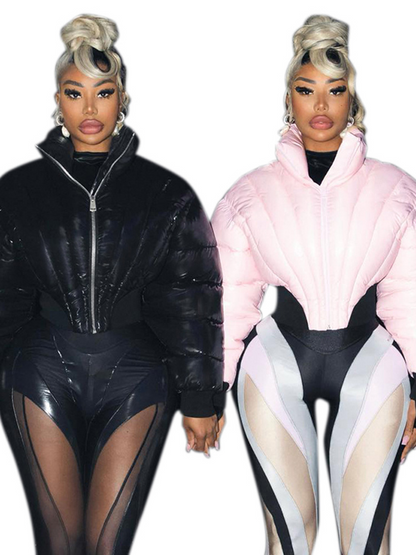 Stand Collar Crop Padded Puffer