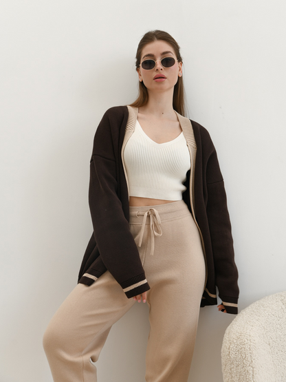 Thickened Contrasting Colours Cardigan