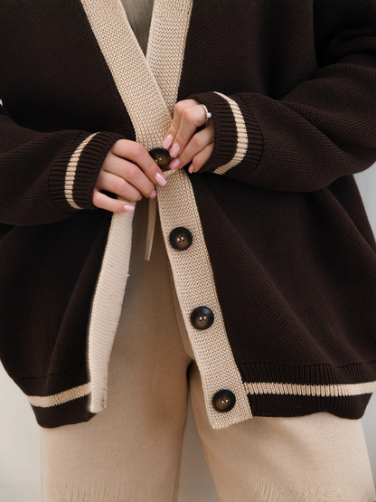 Thickened Contrasting Colours Cardigan