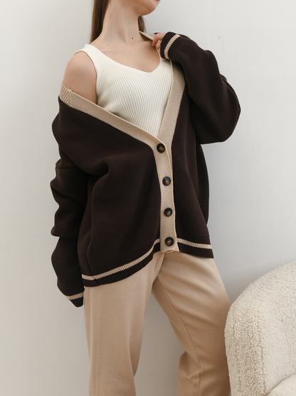 Thickened Contrasting Colours Cardigan