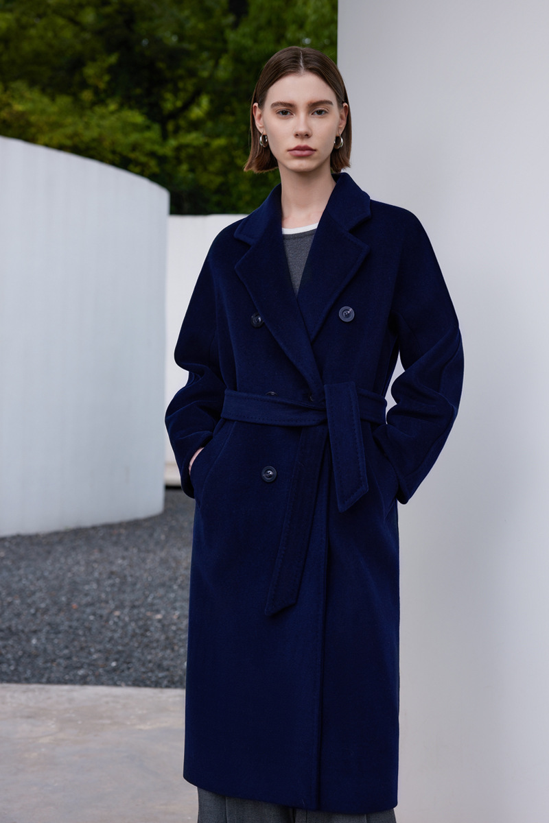 White Double-Breasted Longline Coat